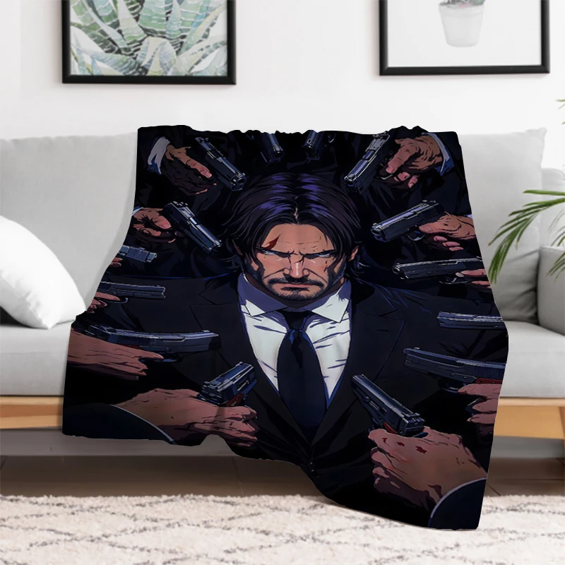 

Classic Movie John Wick Quote Throw Blanket Fluffy Soft Blankets for Decorative Sofa Luxury Designer Bedding Downy Portable Knee