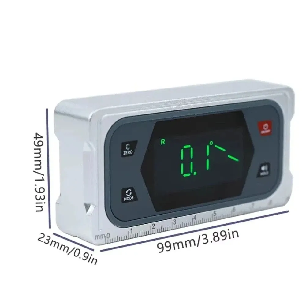 Busur Derajat Digital dengan Basis Magnetik, Layar LCD Backlit, Basis V-Groove, Inclinometer Digital, Fitur Suara, Layar Backlit, Pencari Sudut