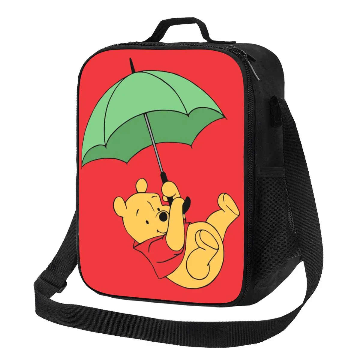

Custom Winnie The Pooh Umbrella Portable Lunch Boxes Women Multifunction Cooler Thermal Food Insulated Lunch Bag Office Work