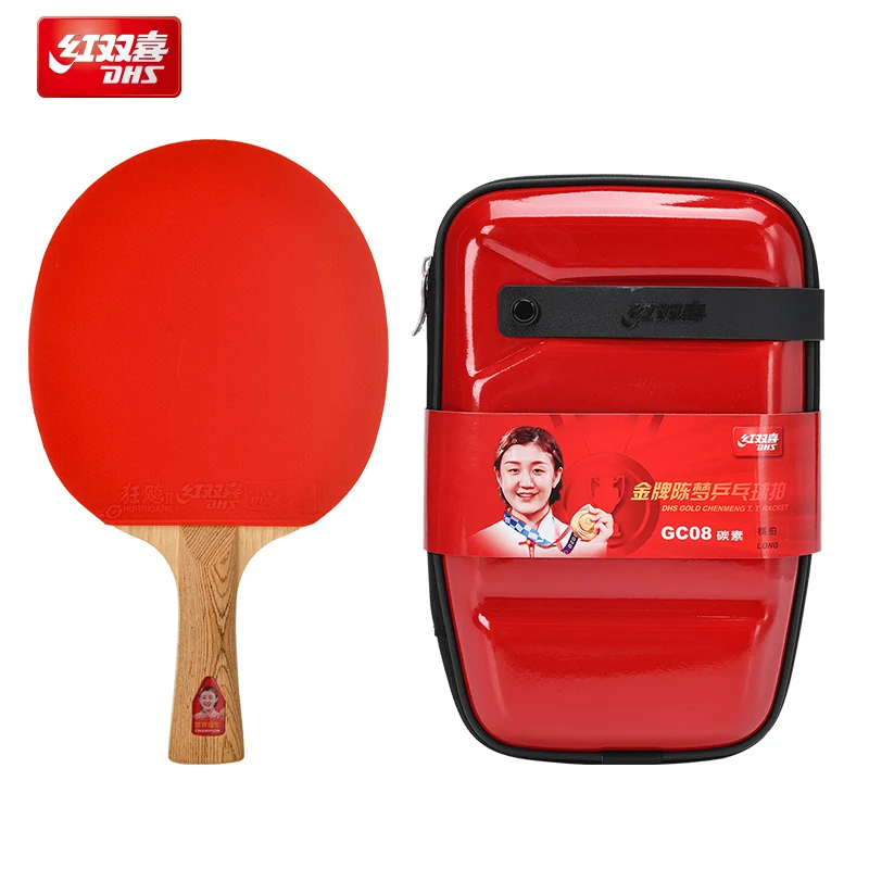 DHS GD08 Золотая ракетка для настольного тенниса, одобренная ITTF, профессиональная ракетка для пинг-понга 5 Wood 2 AC, наступательная с ураганом, липкой резиной