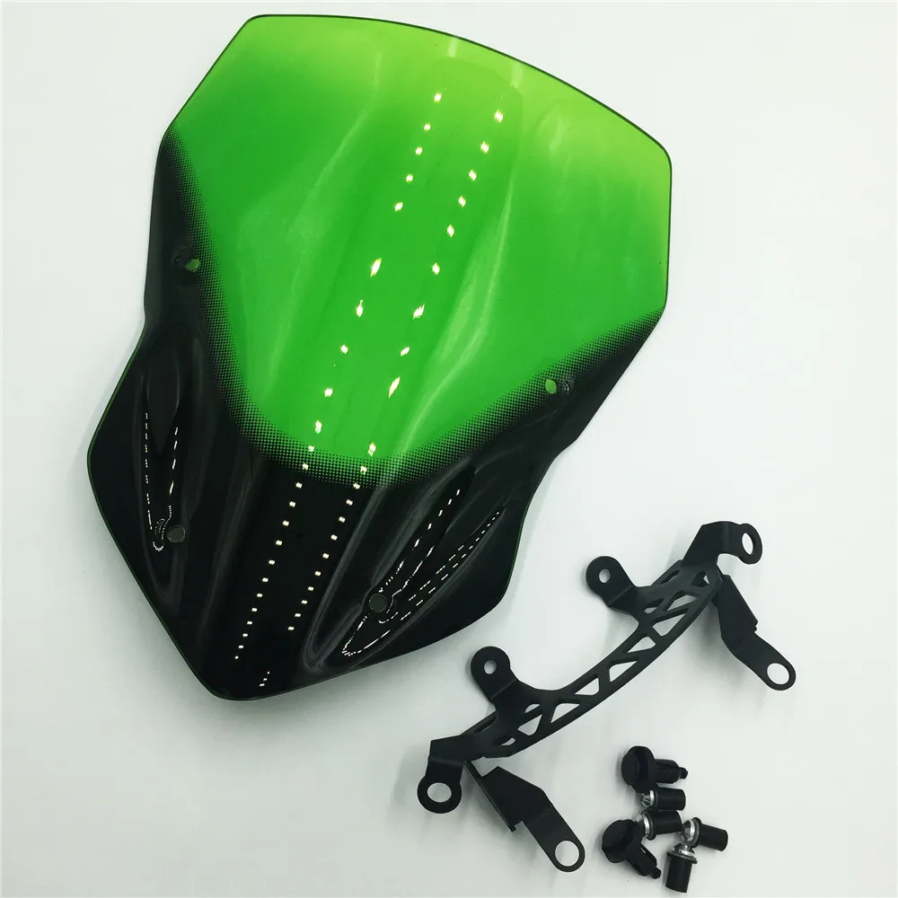 For 2017 Kawasaki Z900 Z 900 2018 2019 Motorcycle Windshield Windscreen w/ Adjustable Bracket Airflow Wind deflector Screen