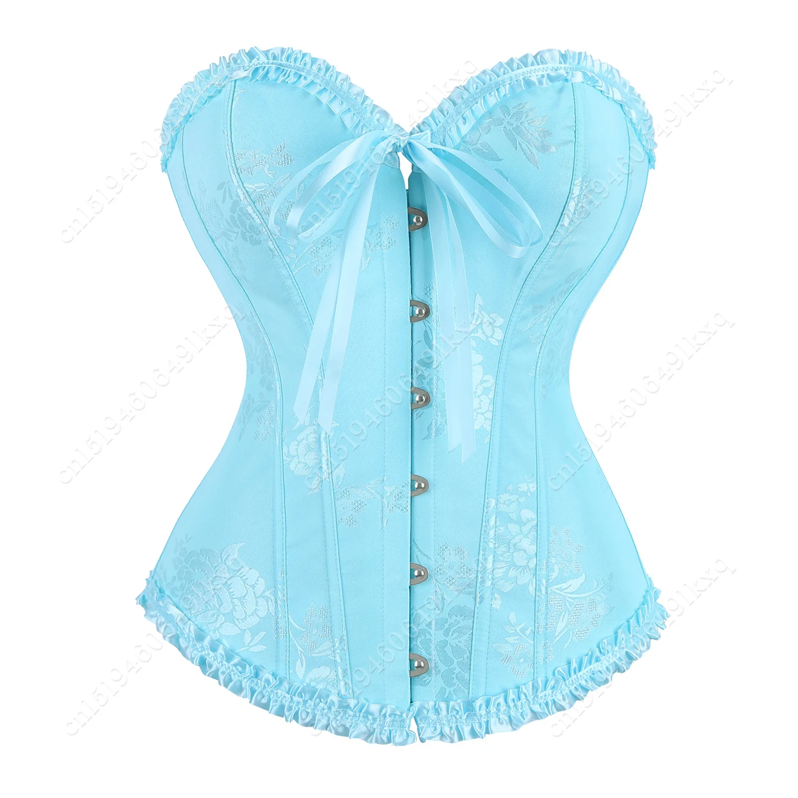 

Женский корсет с цветочным принтом, бюстье с рюшами и отделкой, модный корсет