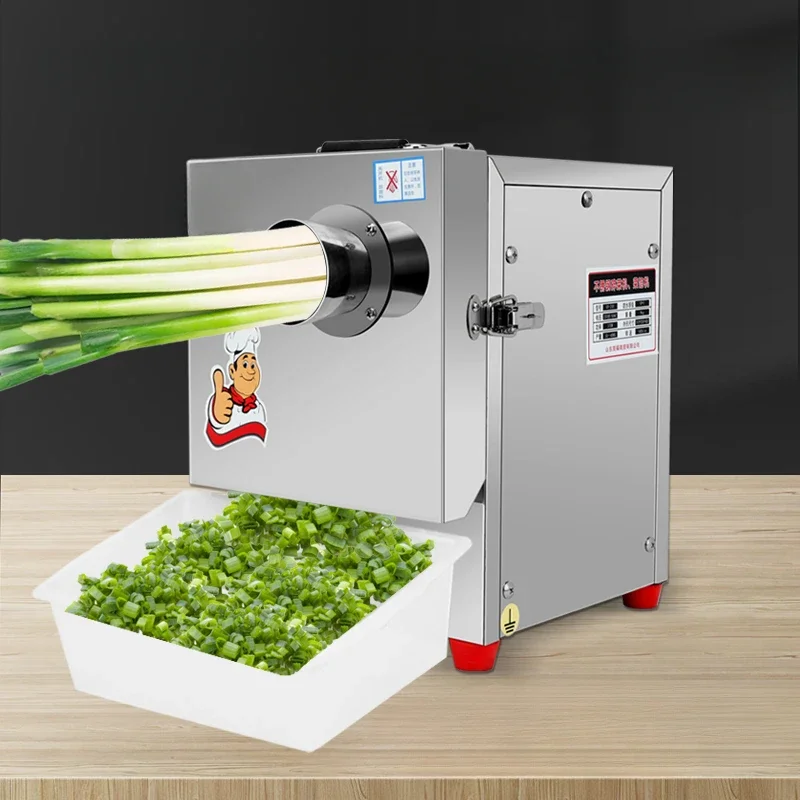 220V Commercial Vegetable Shredder Slicer Cutting Scallions Celery  Into Sections Stainless Steel Multifunctional Slicer