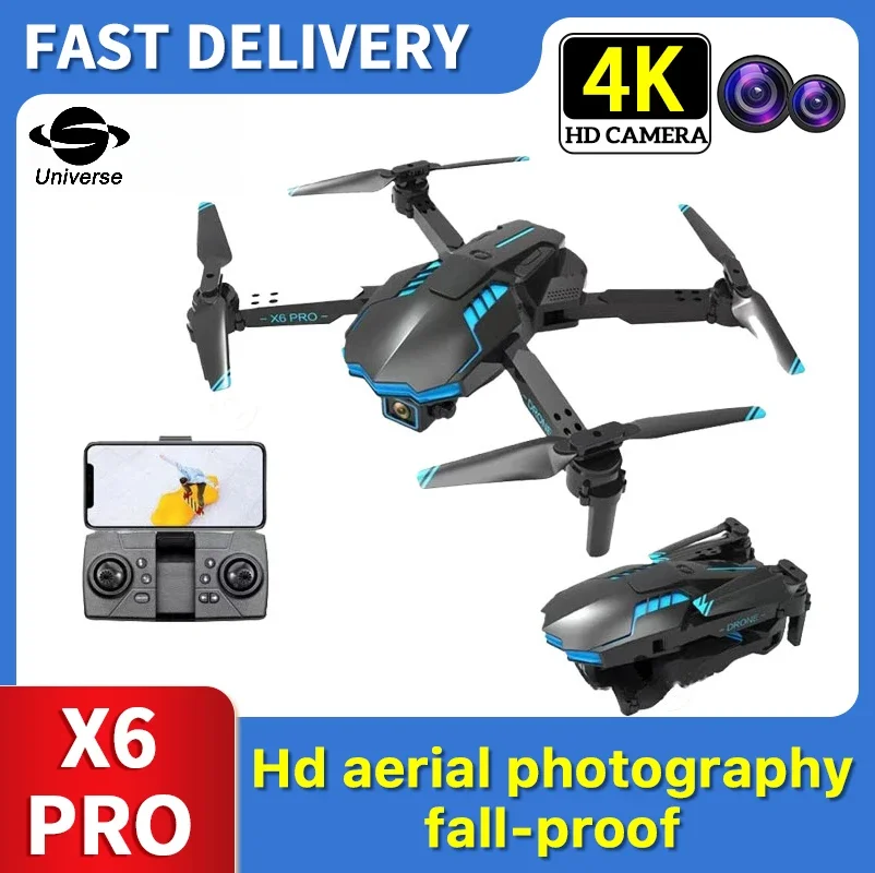 

X6 Pro Mini Drone 4K Smart Avoid Folding Quadcopter With dual Camera Remote Control Helicopter Drone Toy Gift Pack Plus Color Bo