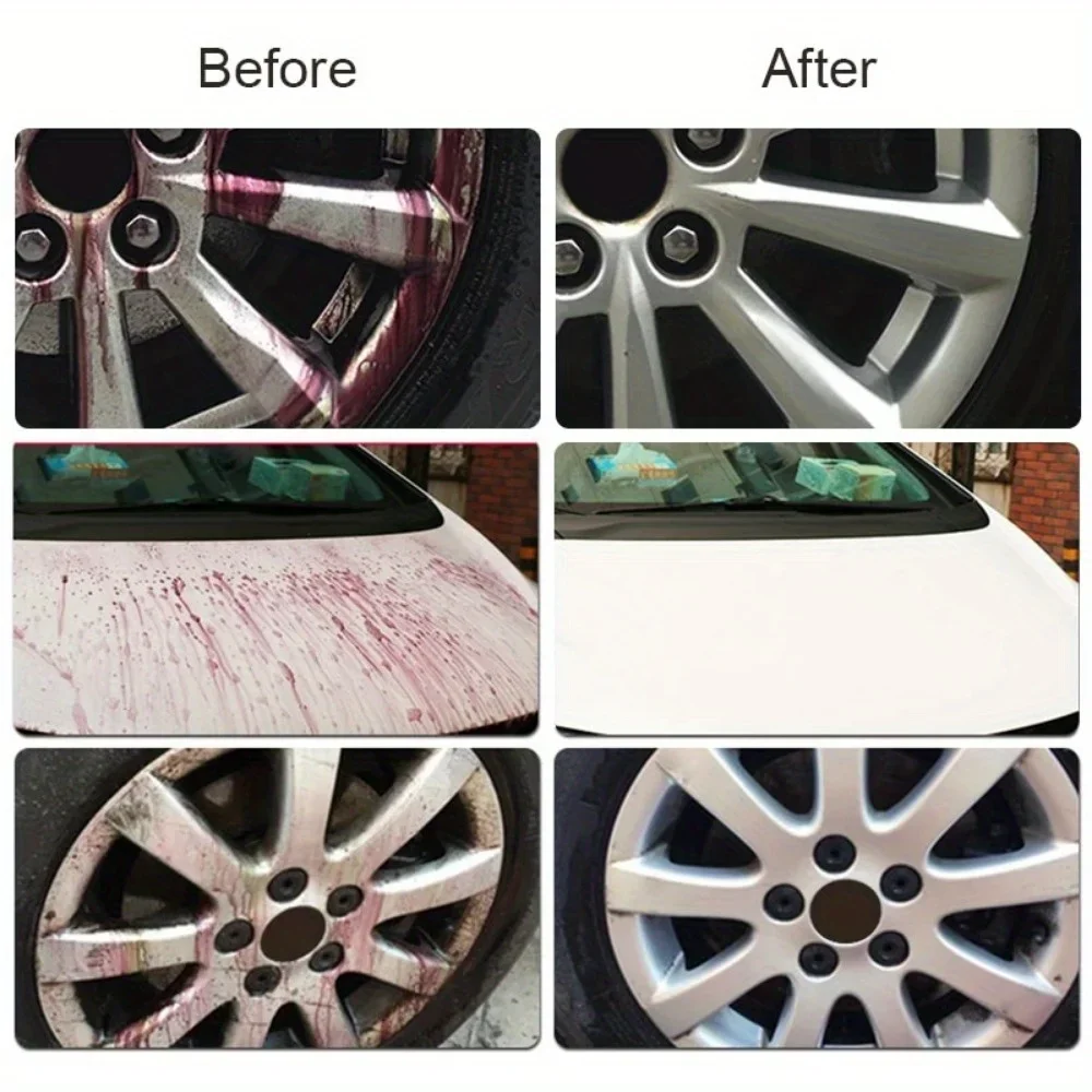 H4Cacle Car Iron Remover Protect Paint Wheels and Brake Rim Metal Dust & Iron Powder Remover Wheel Cleaner Tire Shine