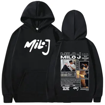 مغني الراب للرجال والنساء Milo J ألبوم Merch Hoodies ، سترة ثقيلة بغطاء رأس هيب هوب ، بلوفرات كبيرة الحجم ، ملابس عتيقة ، مراوح هدايا كاجوال