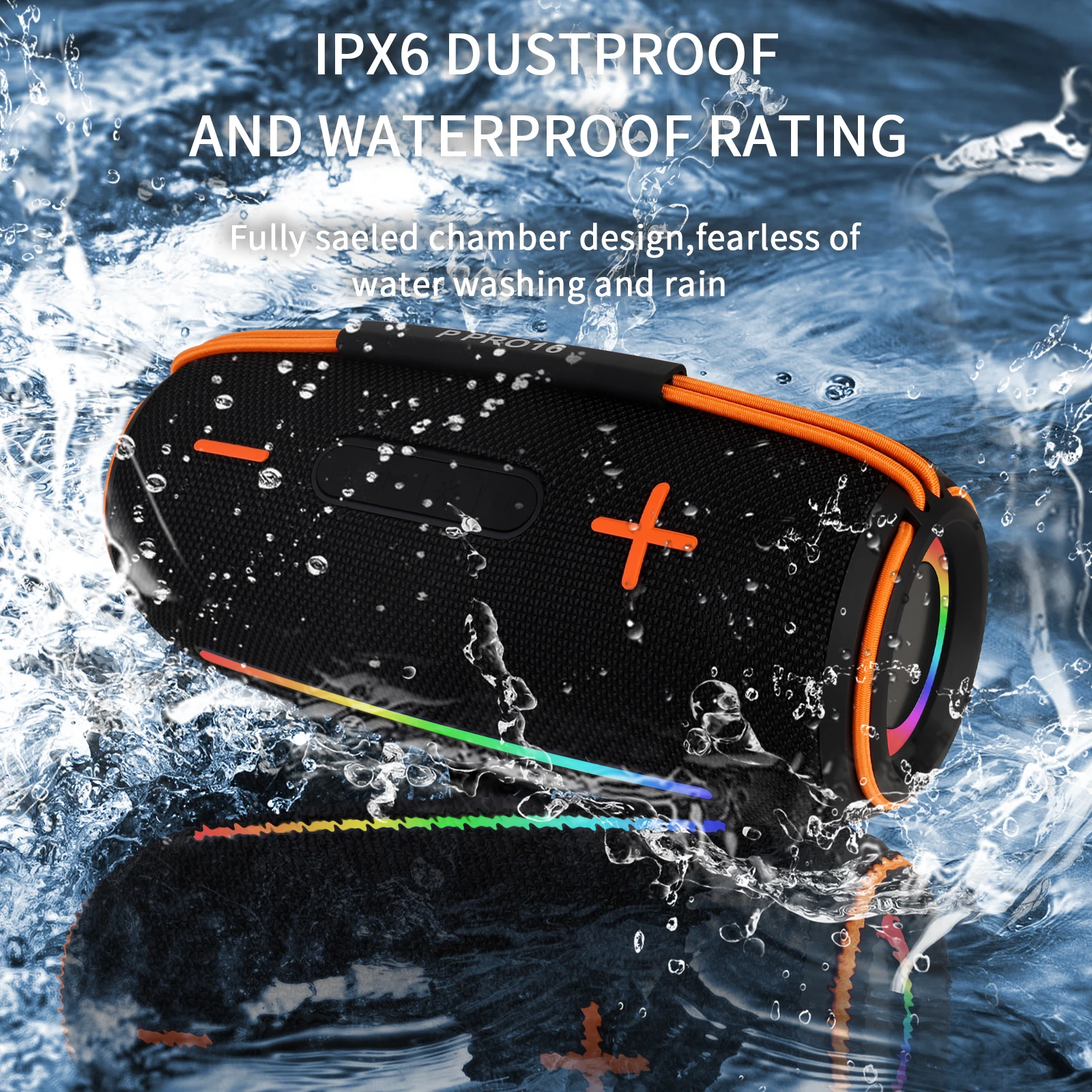 

QUEED Best-Selling P PRO16 Bluetooth Speaker Portable High Power 20W RGB Lights Bass Subwoofer Outdoor Desktop Handheld Speaker