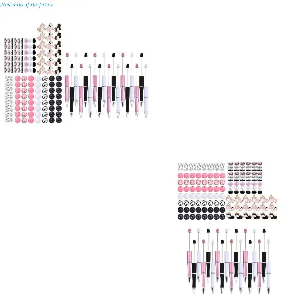 18x DIY Pens Making Kits Writing Pen Beadable Ballpoint Pen Beadable Pens Kits Pen Office School Supplies E65A