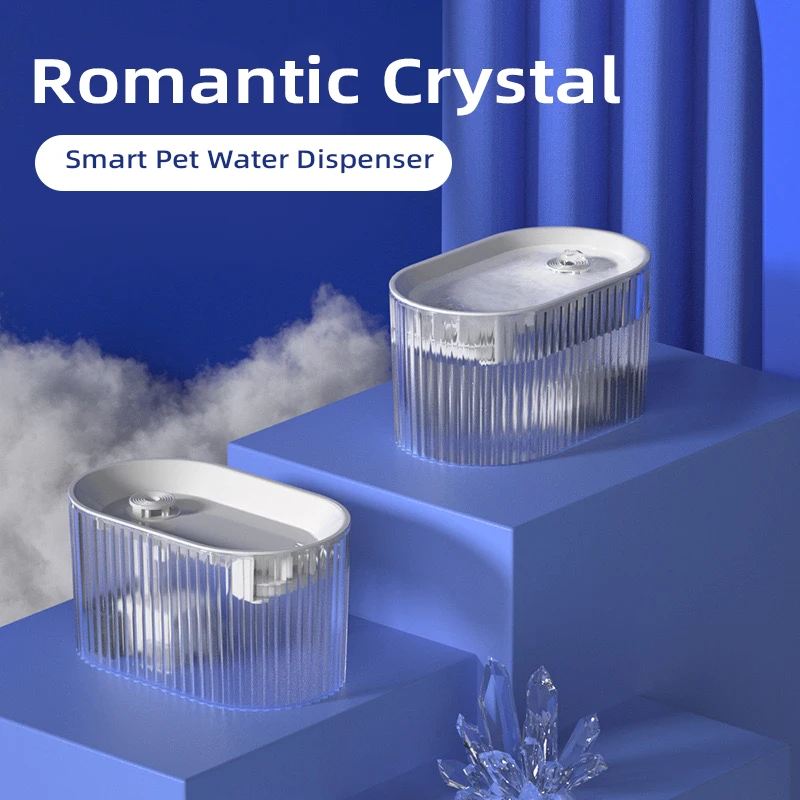 

1.35L Automatic Circulating Mute Recirculate Filtering Drinking for Cat Water Fountain Auto Filter Transparent Cat Water Fountai