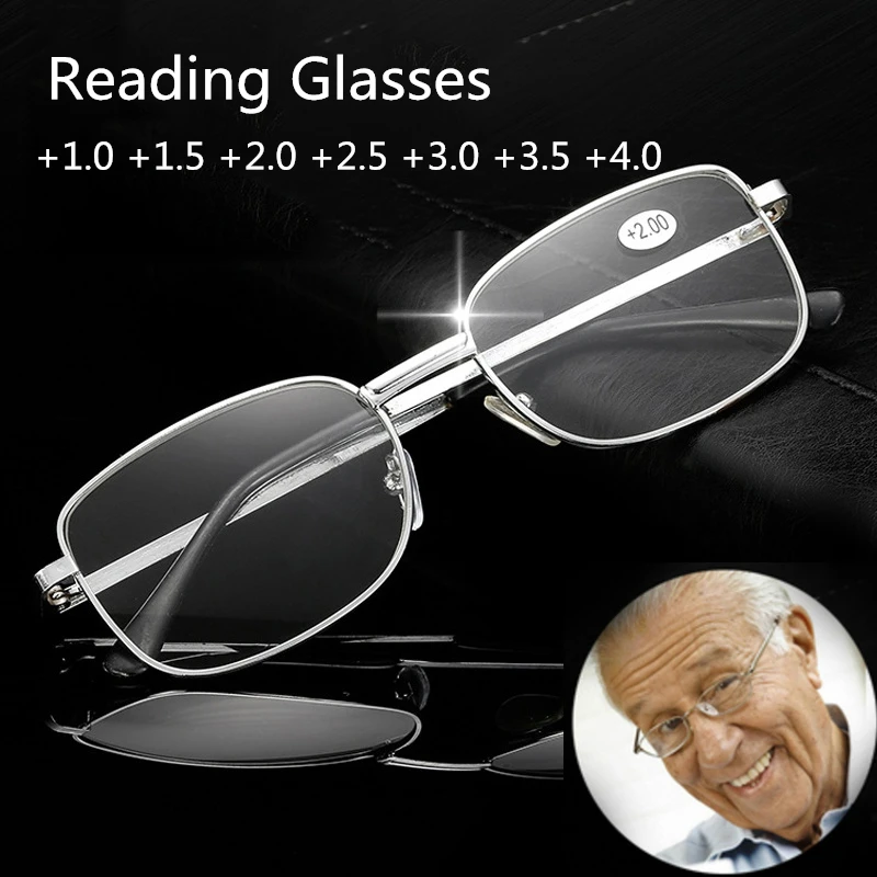 Reading Glasses Men Ultralight Computer Eyewear Portable Gift for Parents HD Presbyopic EyeGlasses Mens Glasses +1.0 To +4.0