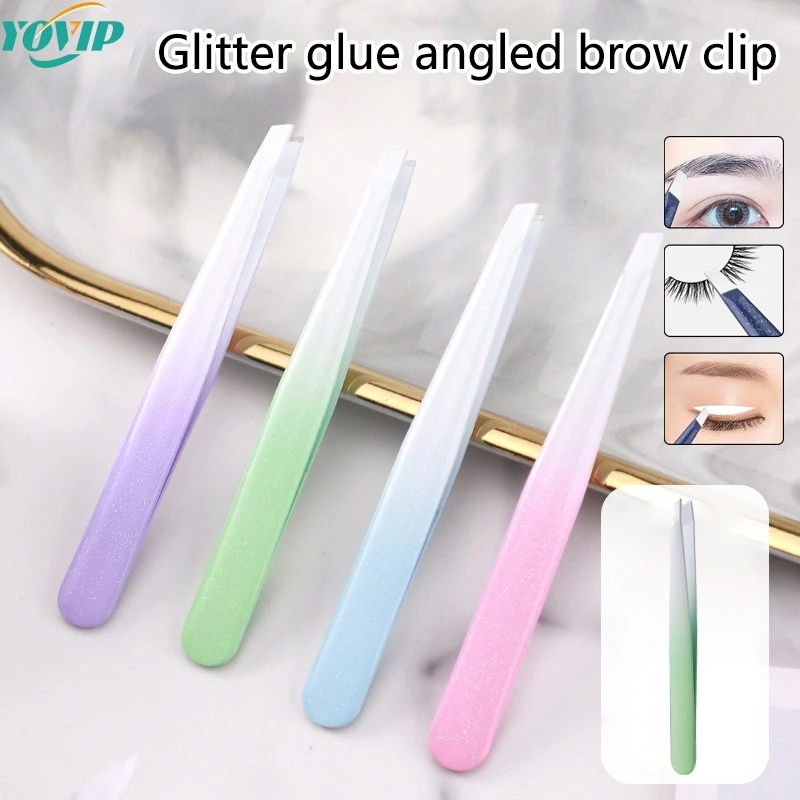 Multifunctional Tweezers Stainless Steel Eyelash Tweezers Grafting False Eyelash Patches False Eyelash Aids Portable Tweezers