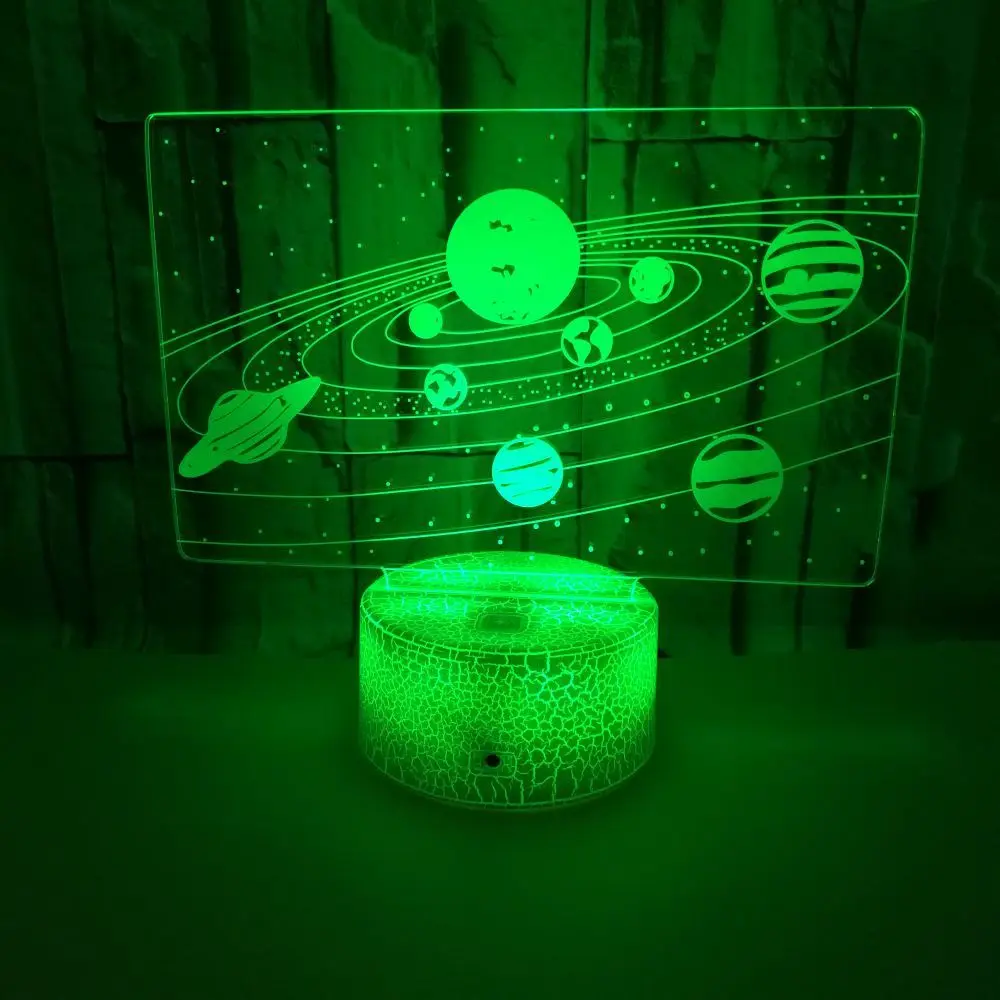 Sistema solare 3D illusione ottica lampada da tavolo Universe Space Galaxy Night Light per bambini Room Decor Light Gift for Boys and Girls