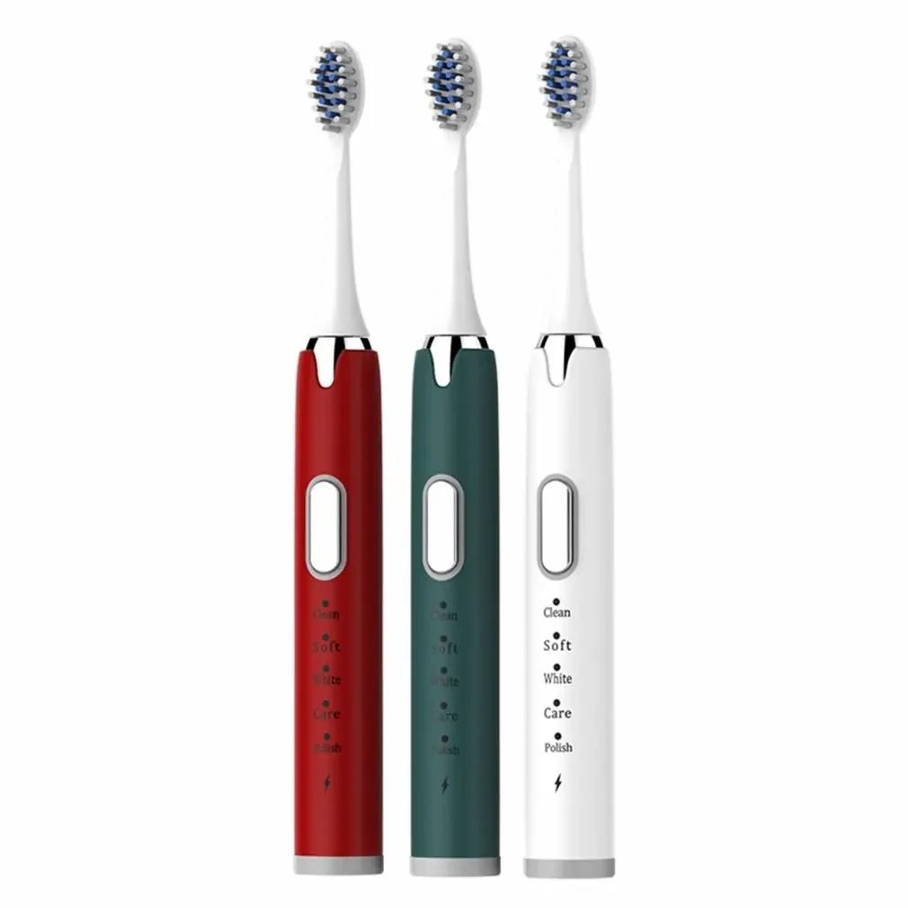 Adult Electric Toothbrush USB Rechargeable Ultra Sonic Washable Relaxing Powerful 5 Speed Electric Toothbrush