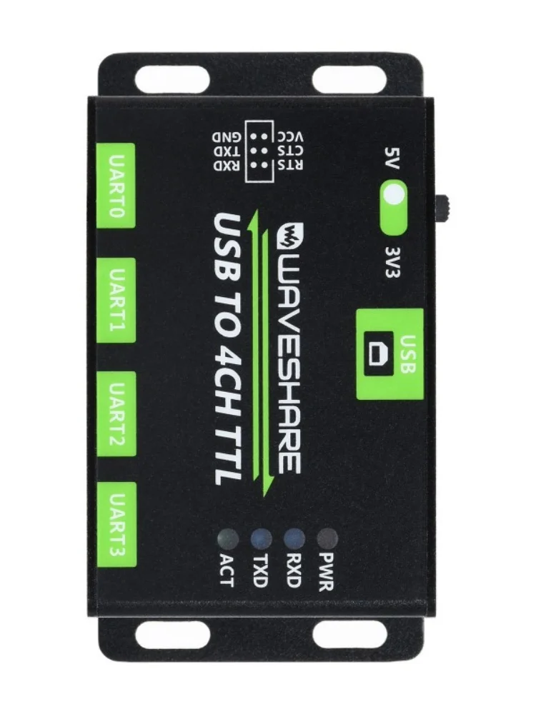 Convertidor industrial USB a 4 canales TTL, USB a UART, circuitos de protección múltiple, soporte para sistemas múltiples