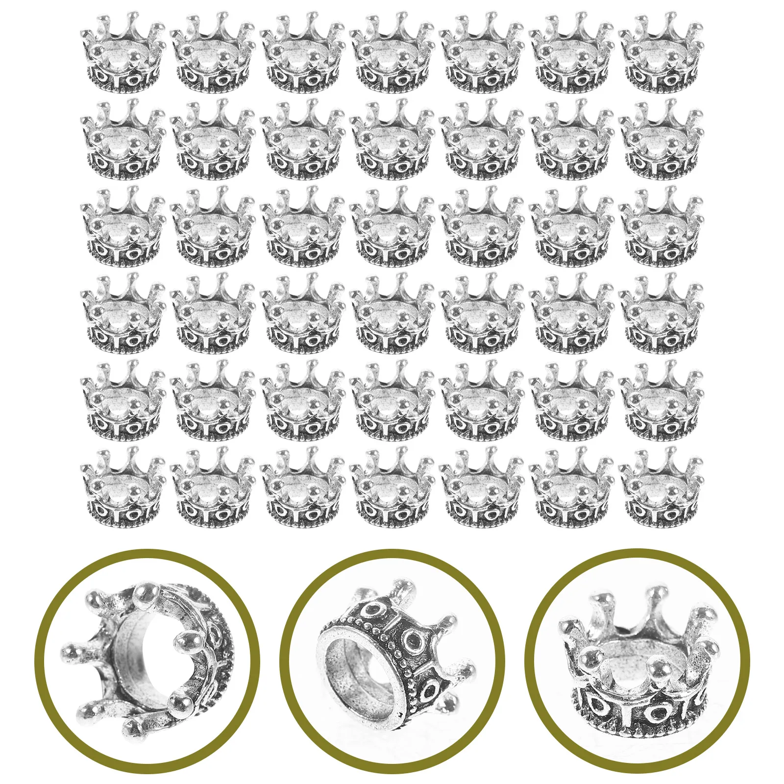 

100 Pcs Crown Crown-Shape Charms Small Alloy Jewelry Accessories Vintage Decoration Supplies Metal