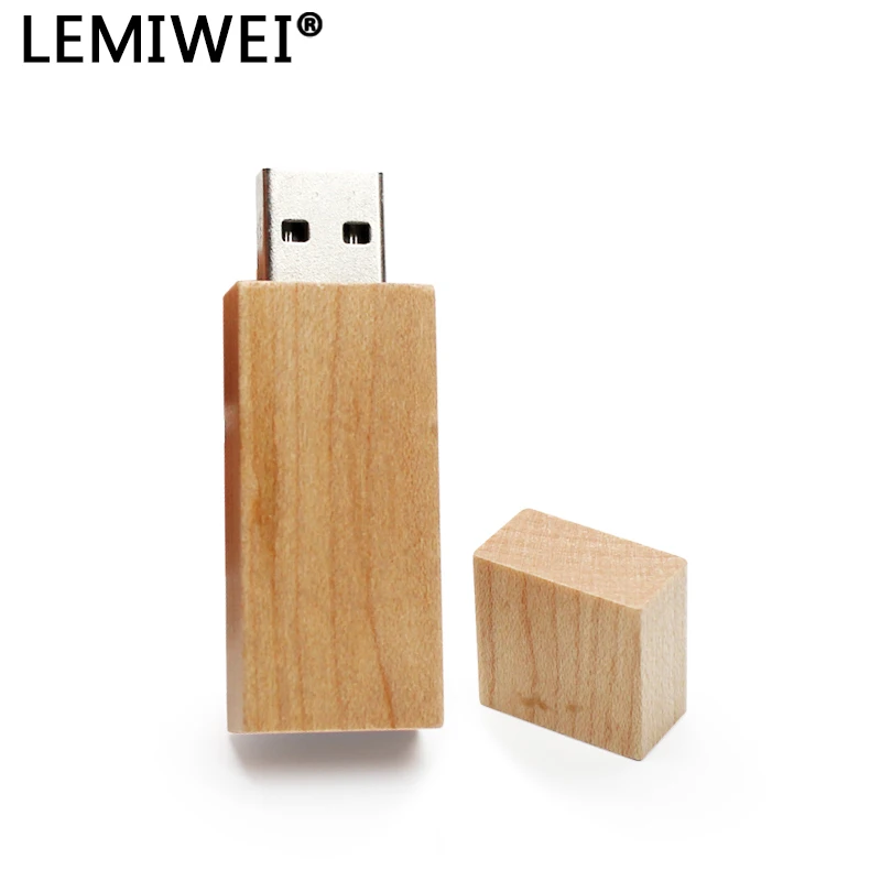 Lemiwei-Drives Flash USB de madeira, Ellipse, Quadrado, Log Memory Stick, Pen Drive, 8GB, 64GB, 32GB