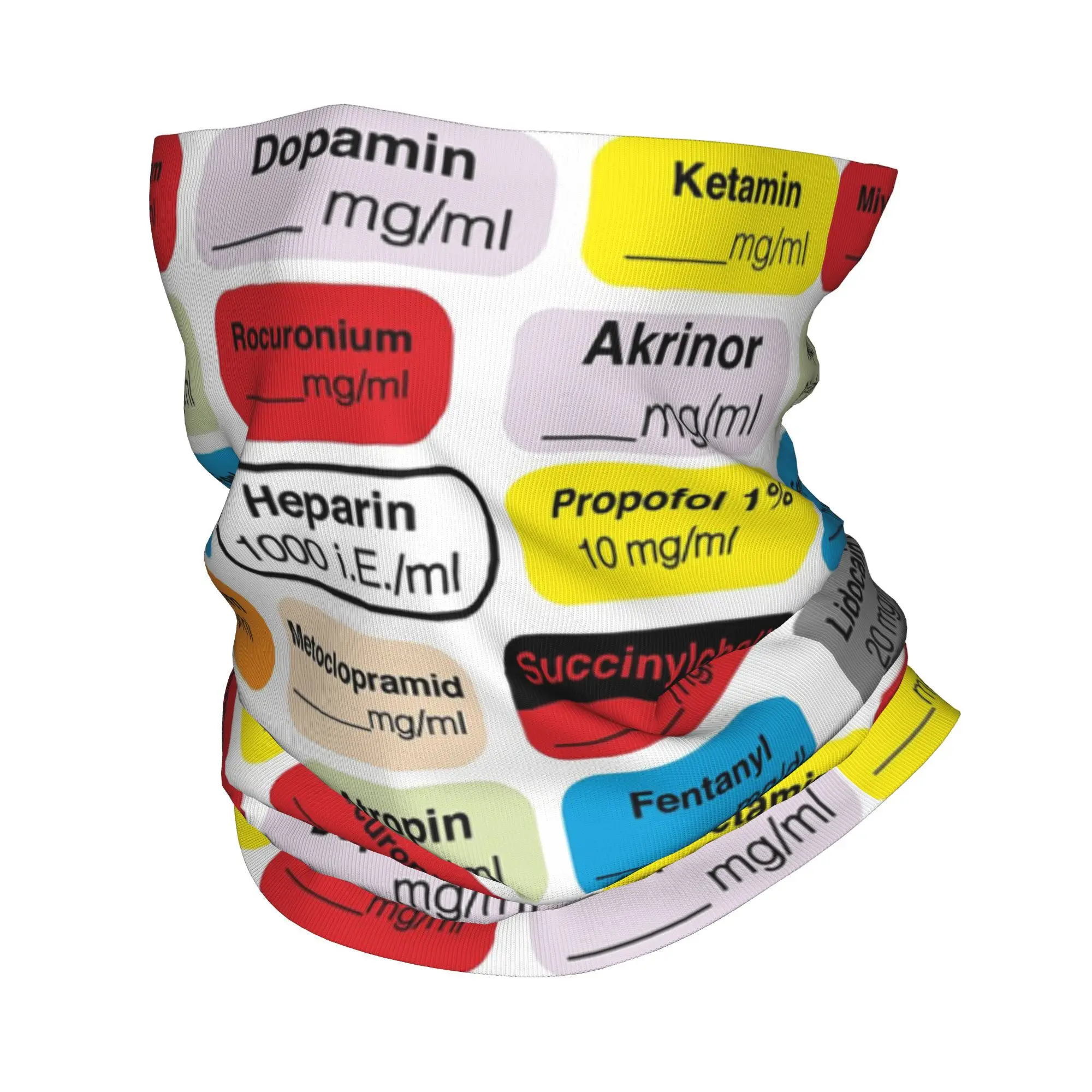 

Анестезия, лекарства, этикетки, медицинская бандана для медсестры, маска на шею, шарф с принтом, теплая повязка на голову для бега, унисекс, для взрослых, ветрозащитная