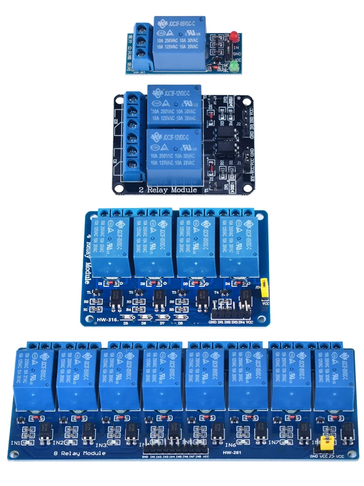 DC 5V 12V 24V 1 2 4 6 8-kanałowy moduł przekaźnika z osłoną z transoptorem / wyzwalaczem wysokiego i niskiego poziomu dla Arduino Raspberry — zdjęcie 2