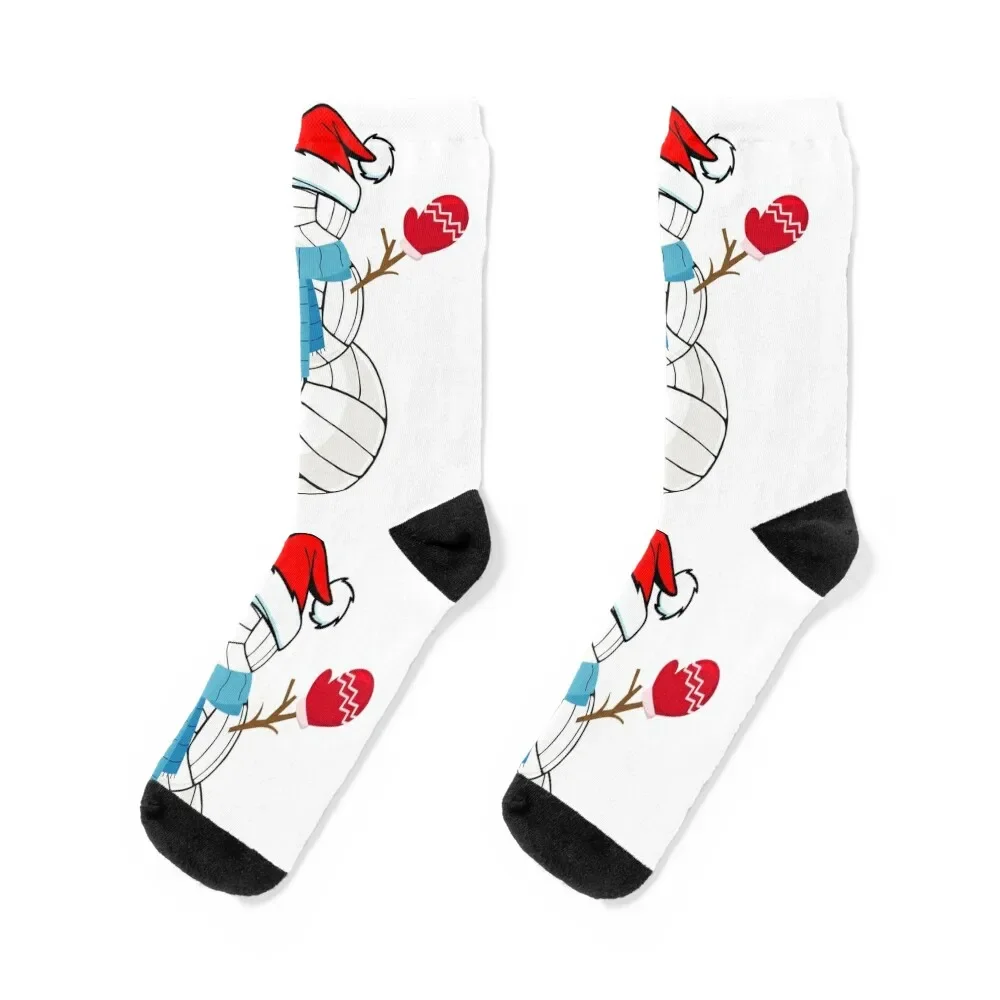 

Volleyball Snowman Funny Christmas Holiday T-Shirt Gift Socks man FASHION sports and leisure new year Male Socks Women's