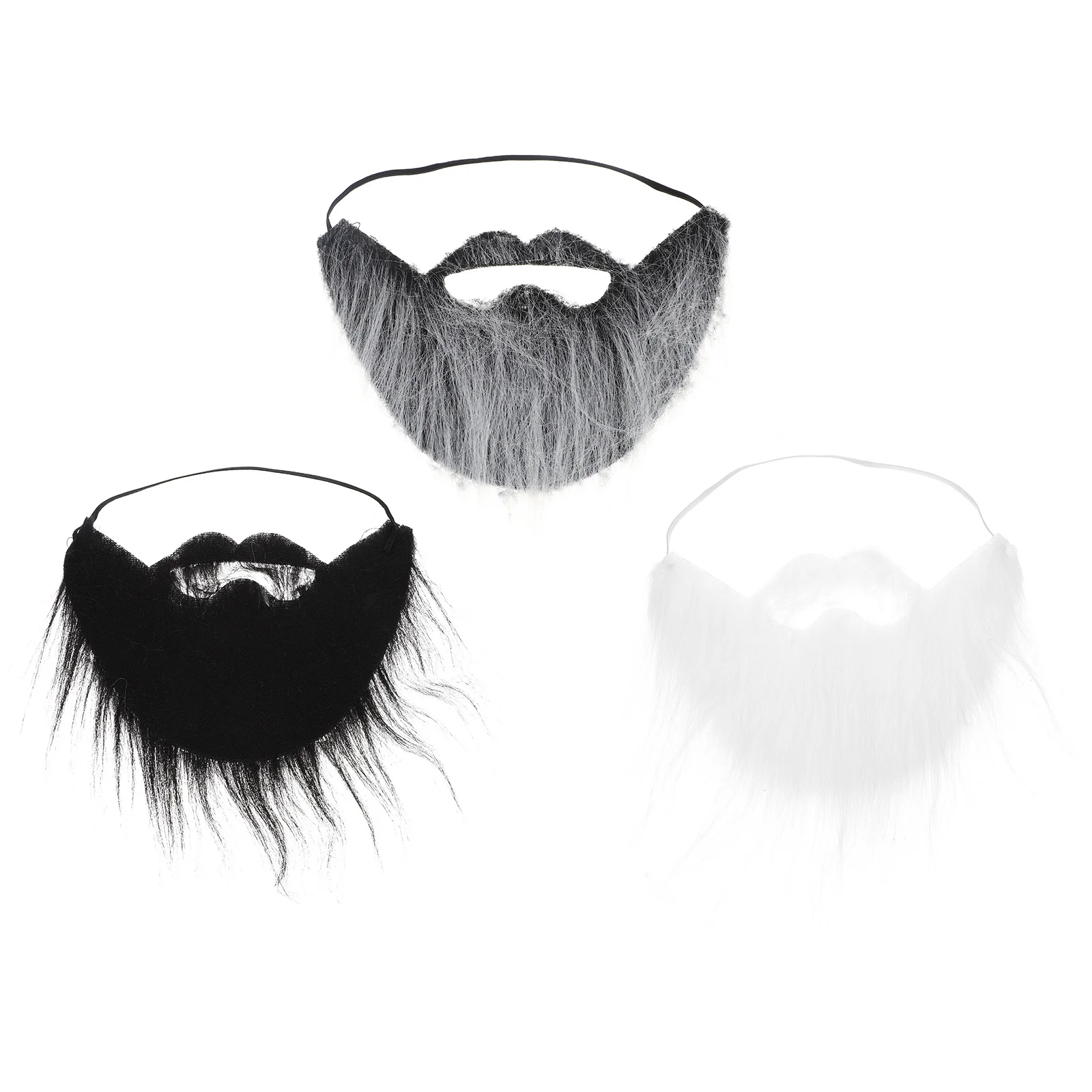 Barba de bigote falso para fiesta de Halloween, suministros de Cosplay, cuerda elástica divertida, accesorio de disfraz, artes y manualidades para niños, 3 uds.
