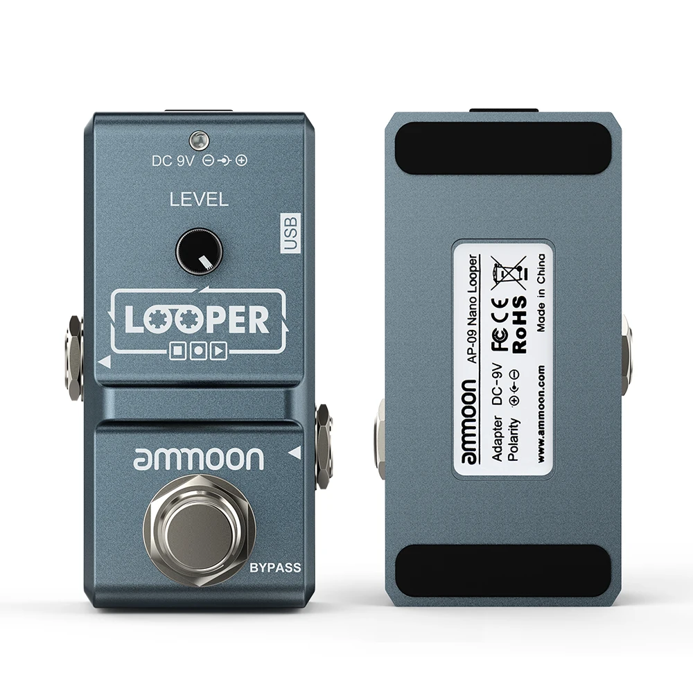 ammoon AP-09  Nano Loop Electric Guitar Effect Pedal Looper True Bypass Unlimited Overdubs 10 Minutes Recording with USB Cable