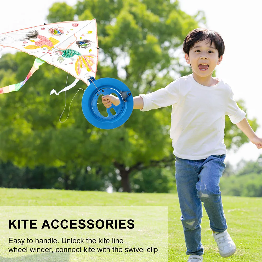1 Set Plastic Line Hand Wheel Ergonomic Grip Scratch Resistant Outdoor Kite Flying Tools 200M Line Kite String Handle