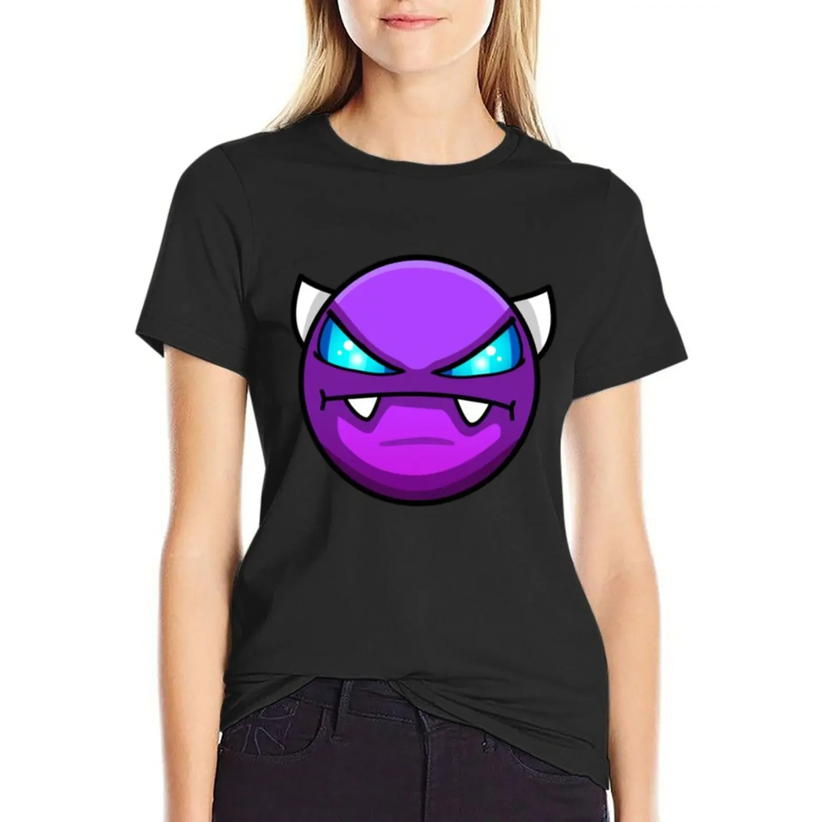 Geometry dash Easy demon T-Shirt graphics tees ariat shirts for Women