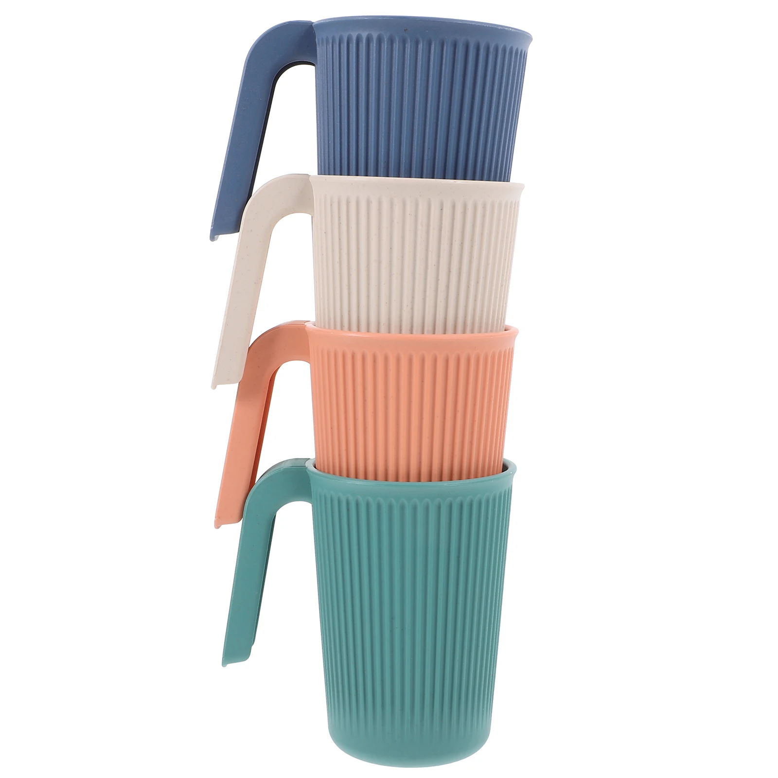 

4 Pcs Cup Plastic Kitchen Cups Party Micro-wave Oven Juice Coffee Mug Reusable Child