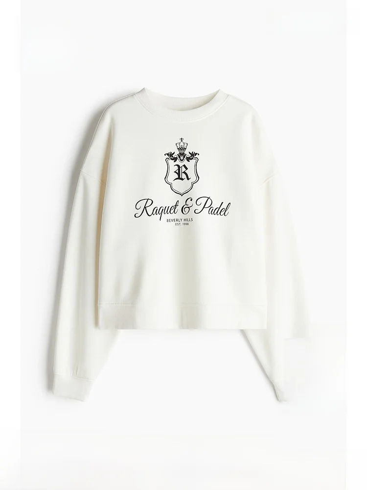 

Женская толстовка H&M Spring с принтом 25943, с длинными рукавами и круглым вырезом, из смеси хлопка и полиэстера, удобная толстовка с капюшоном