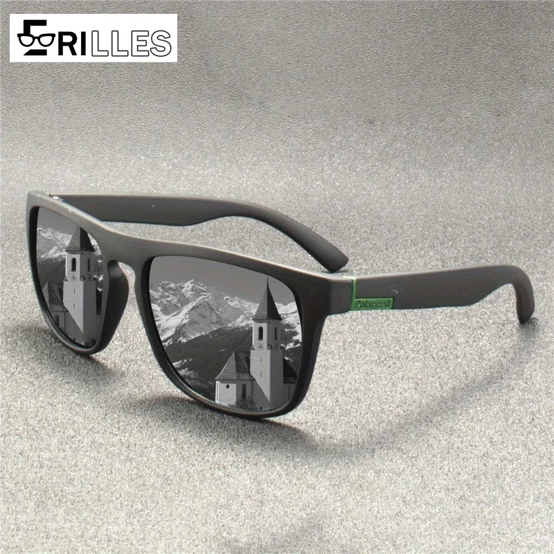 

Поляризованные велосипедные солнцезащитные очки, полная квадратная оправа UV400 с защитой от бликов, спортивные очки в стиле ретро для активного отдыха