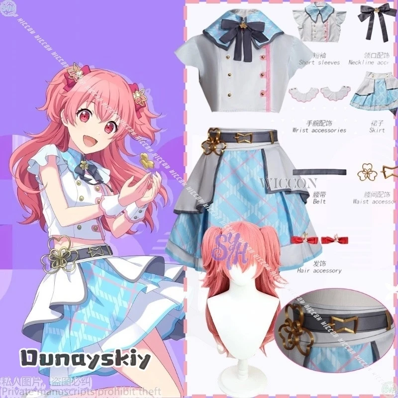 

Аниме-игра Project Sekai More More Jump Third Anniversary Team Uniform косплей костюм Momoi Airi синее мини-платье kawaii {Hemera}