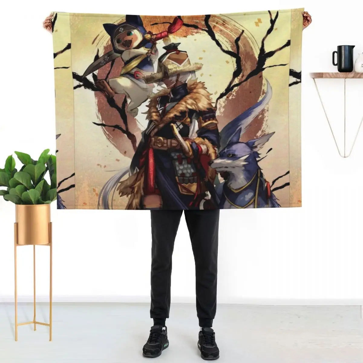

Monster Hunter Rise Throw Blanket Machine Washable Soft Warm Blanket