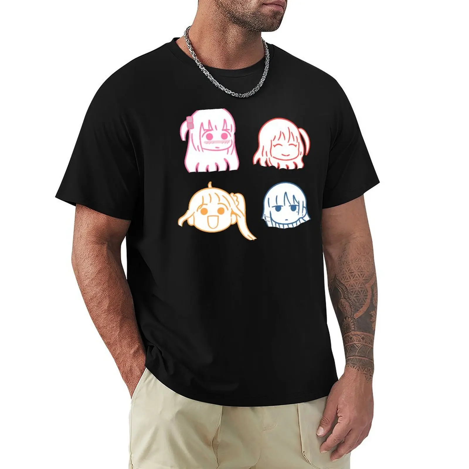 

(ED Coloring) Bocchi the Rock! Chibi Pack T-Shirt boys whites new edition cute tops cotton t shirt men
