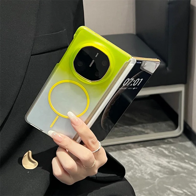 Coque rigide transparente fine magnétique pour OPPO Find N6 N5 N3 VIVO X Fold 5 3 Pro, compatible avec la charge sans fil, protection arrière.