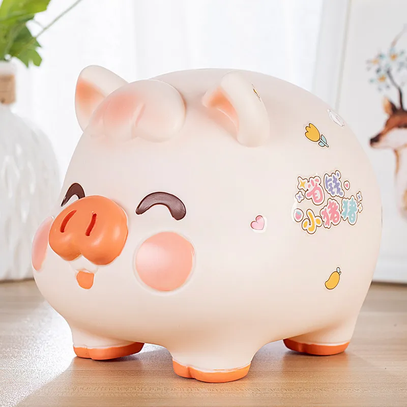 Kawaii Acrylic Money Boxes Pig Room Decor Vintage Simple Beauty Creative Cheap Chinese Piggy Bank Anime Spaarpot Home Decor