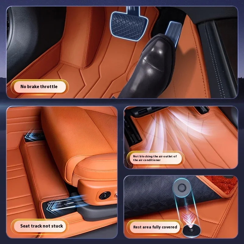 Specially Designed Leather Floor Mats for Fully Surrounded High Quality Easy Installation Automotive Supplies Car Interior