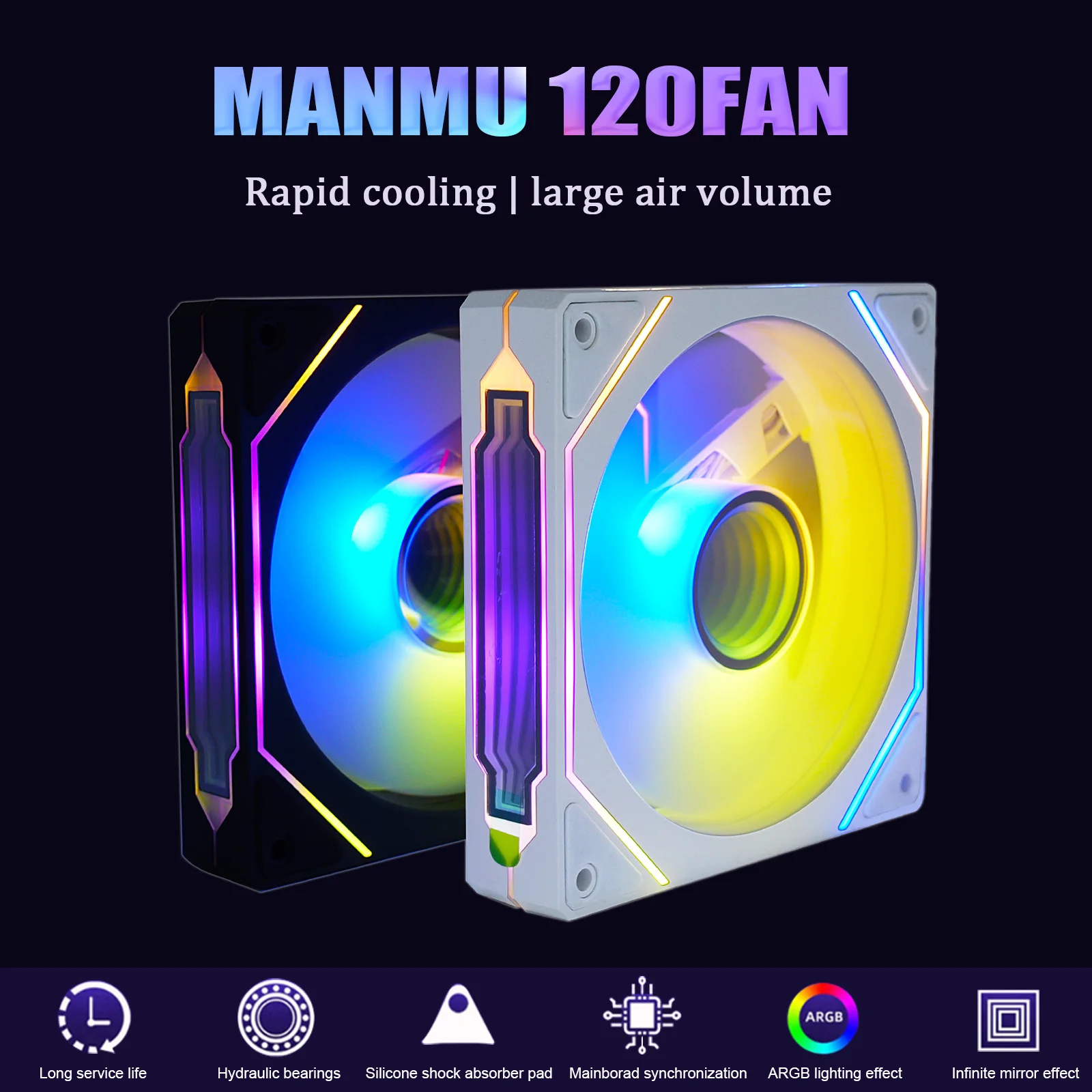 Manmu Gaming Pc Rgb 3pin 4pin Argb Fan Cpu Cooler Computer Cpu Fan Radiators Cooling Fan