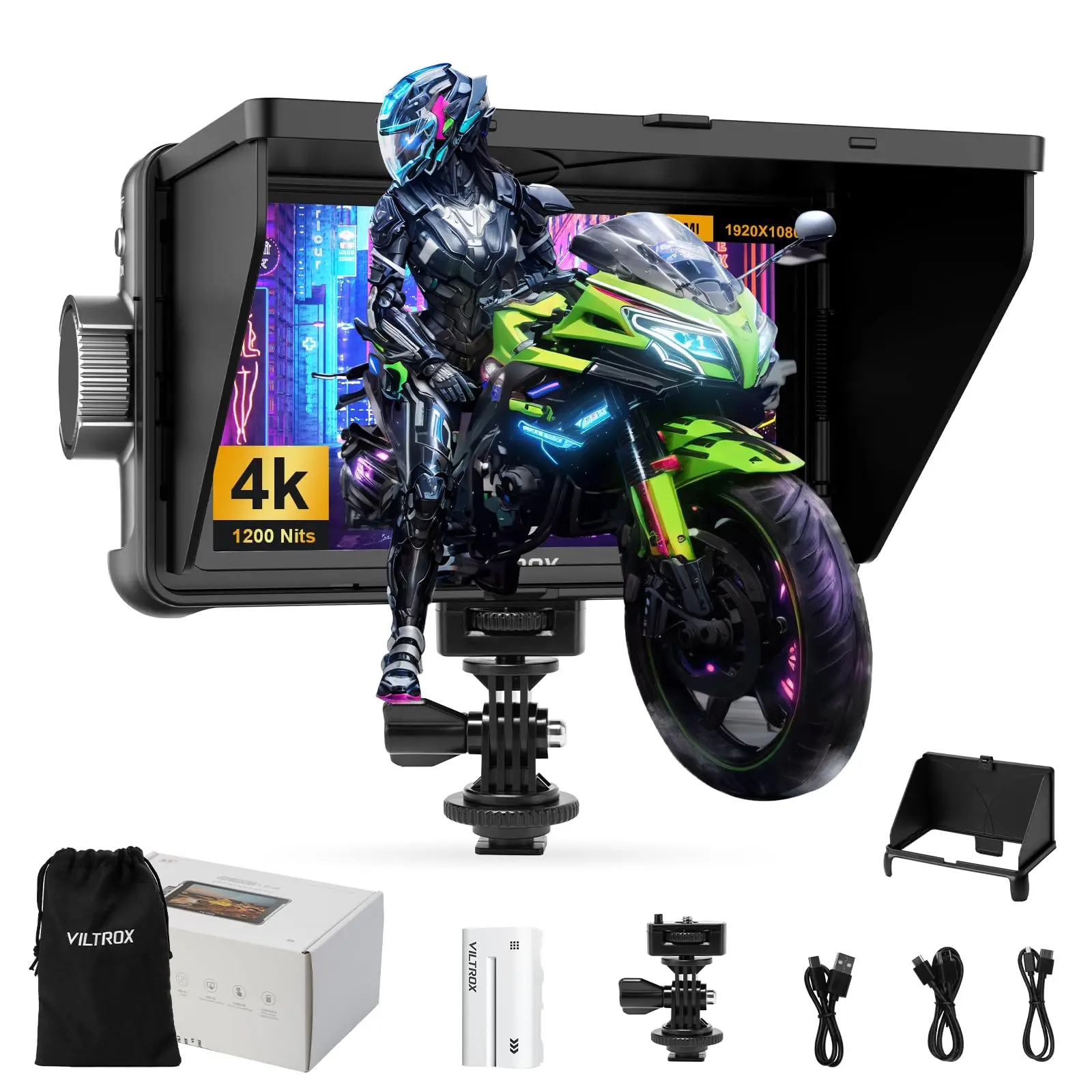 

Монитор VILTROX DC-550 Lite 5,5-дюймовый 4K 10-битный полевой монитор, сенсорный экран 3D LUT Exposure Focus Assis Монитор камеры VILTROX