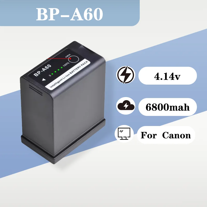 

Высококачественная батарея BP-A60 4.14V 6800mAh, совместимая с камерами Canon CA-CP200L EOS