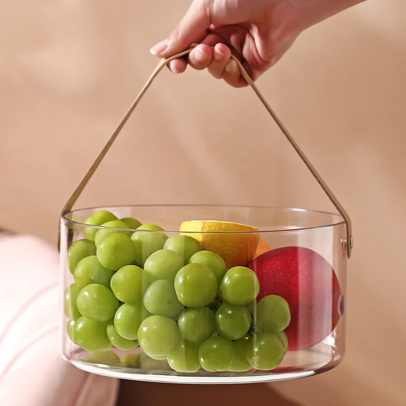 Portable Basket Fruit Plate Bar Ice Bucket Portable Uncovered Beverage Beer Bucket Transparent Refrigerated Ice Storage Bucket