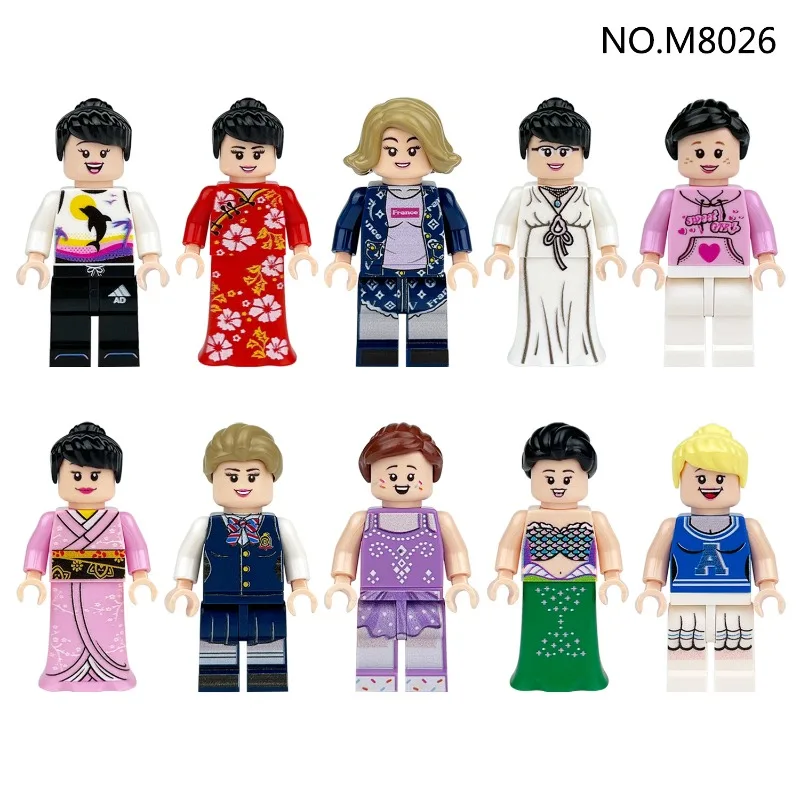 

Meigao girlsschool uniform wedding skirt small particle assembly building block children's toys cross-border wholesale cheongsam