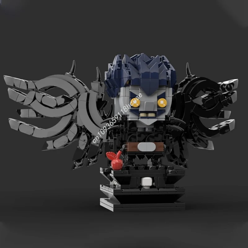 894개 MOC 류크스 데스노트 브릭헤드즈 모듈형 모델 블록 창의적 조립 수집가 전시 선물