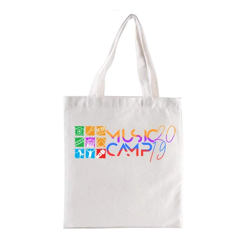 Music Camp 2019 Graphic Printing Totebag Funny Shopping Bag Fashion Women's Handbag Woven Tote Bags Aesthetic Casual Totes Eco