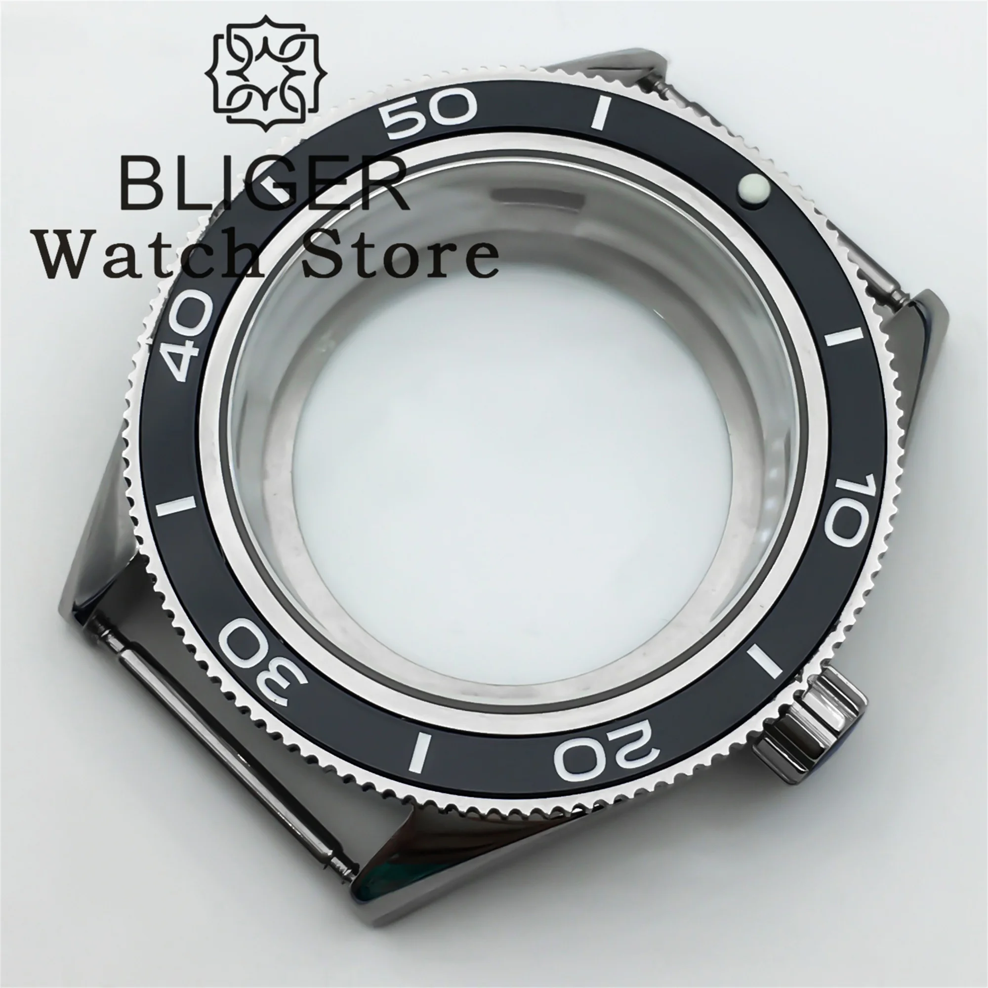 جراب ساعة غير قابل للصدأ مع إطار سيراميك ، زجاج ياقوتي ، 41 ، مناسب لـ NH34 ، NH35 ، NH36 ، ETA2824 ، حركة PT5000