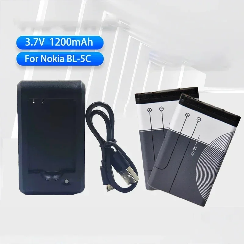 Lithium Polymer Phone Battery 3.7V BL-5C 1200mAh For Radio Nokia 1100 1110 1200 1208 1280 2600 2700 3100 3110 5130 6230 1600