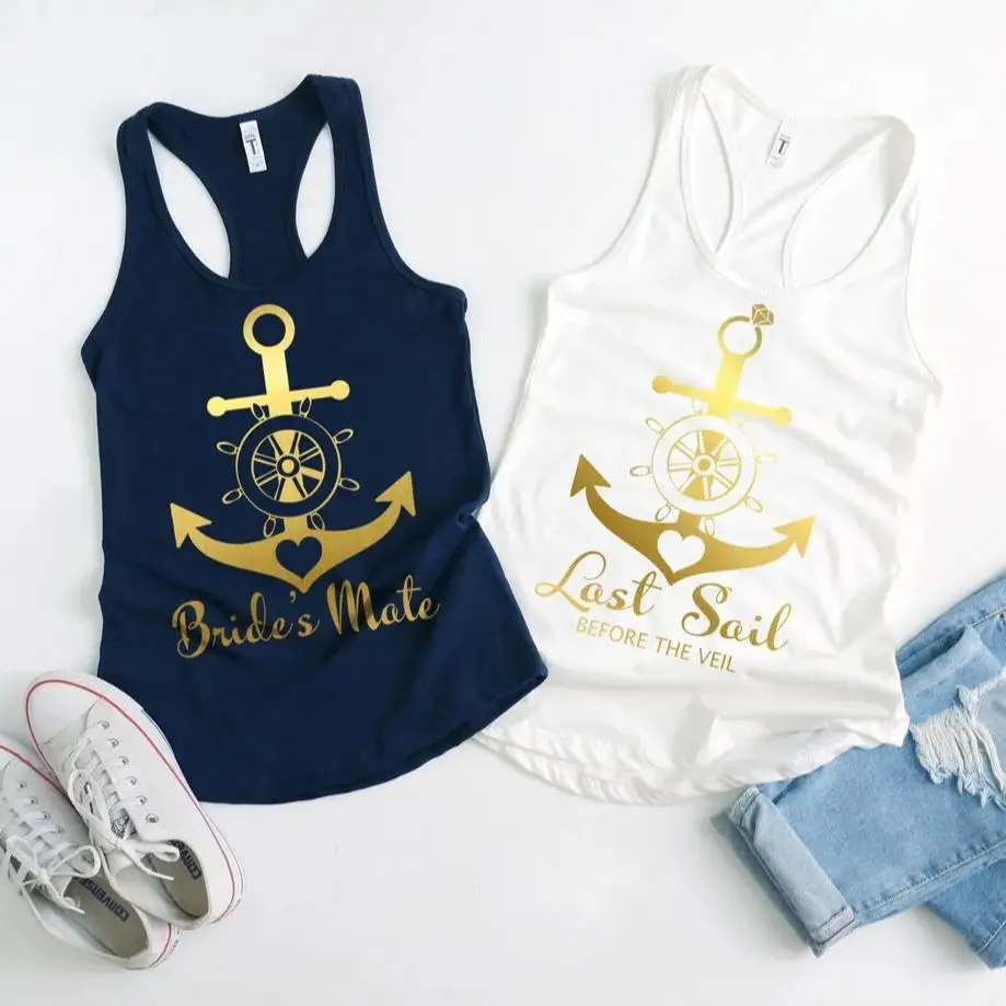 Last Sail Before The Veil Shirts, Bachelorette Party Shirts, Nautical Bachelorette Party Shirts, Nauti Bride Tank Top, Bridal Pa