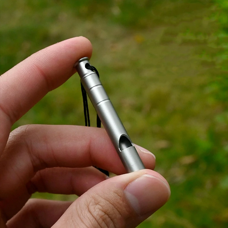 Silbato de emergencia, silbato de doble tubo, llavero colgante, alto decibelio, portátil, supervivencia al aire libre, herramienta de emergencia para acampar