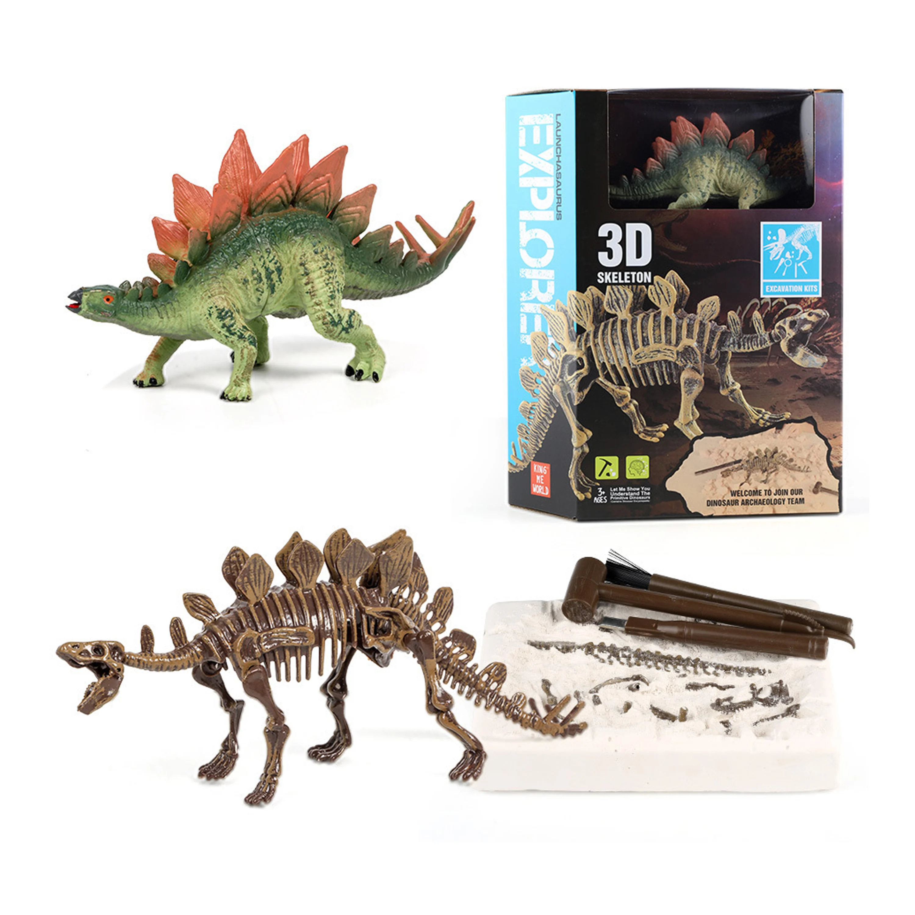 Kit de excavación de fósiles de dinosaurios jurásicos, divertido juguete STEM para niños, aprendizaje interactivo para amantes de los dinosaurios, regalos de cumpleaños y Navidad