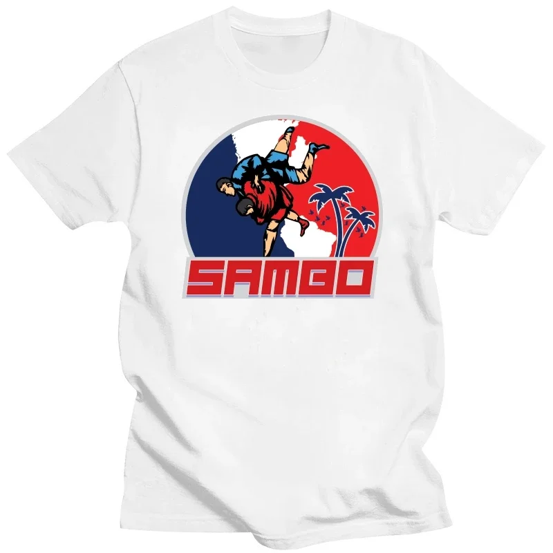 Sambo Russian Martial Arts Logo Men's Black Tees T-Shirt Size S-3XL