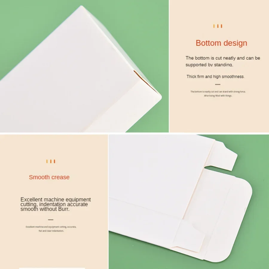 50PCS Spot White Blank Flat Box Carton Folding Universal Cardboard Gift Box Square In Store